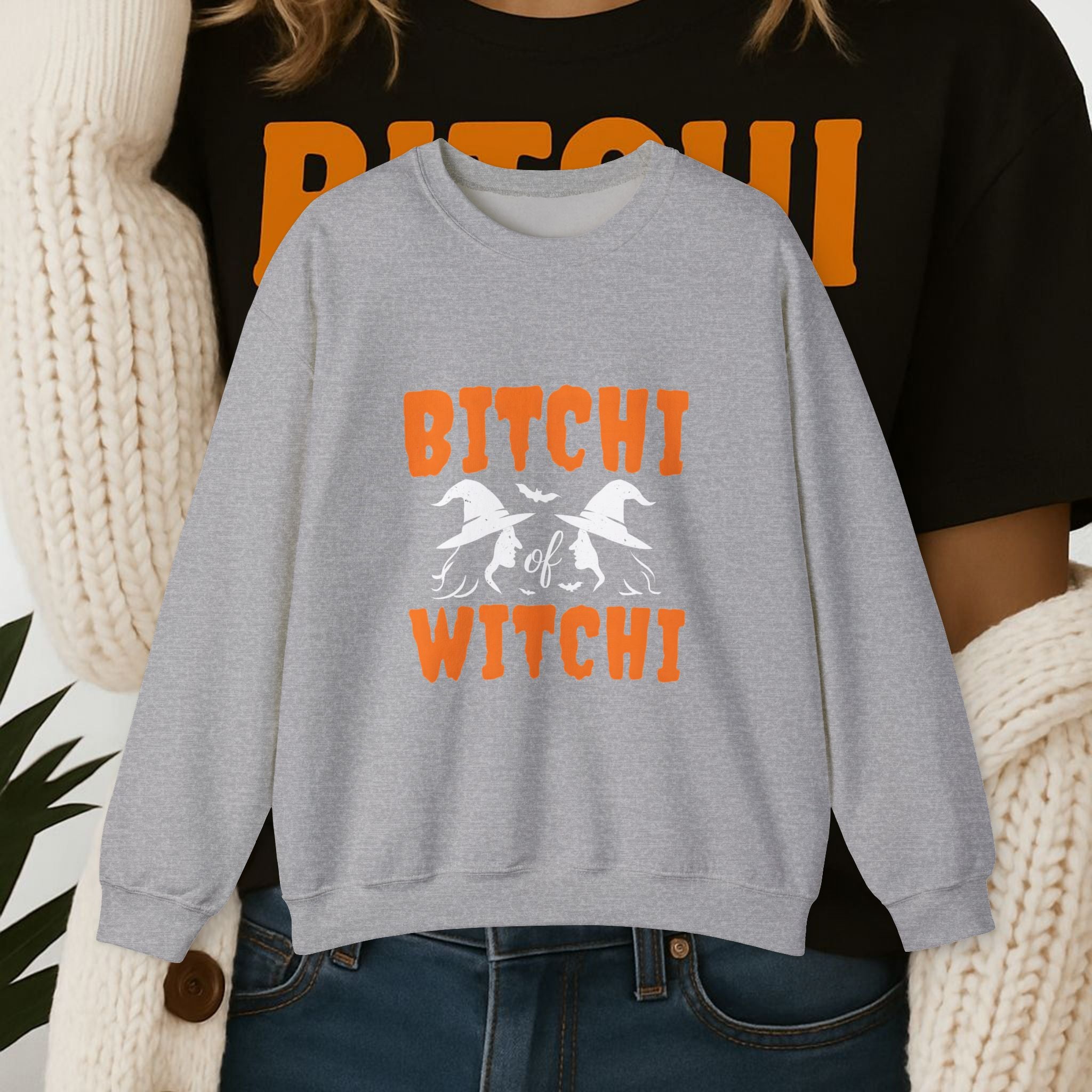 BITCHI WITCHI Unisex Heavy Blend Crewneck Sweatshirt, Trendy Sweatshirt, Halloween Apparel, Witchy Vibe Clothing, Cozy Gift for Her, [...]