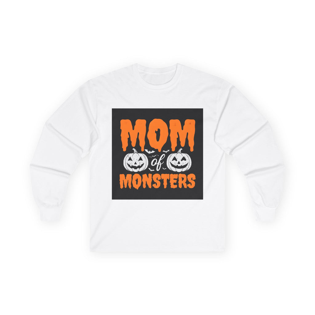 Unisex Long Sleeve Tee, Mom of Monsters Halloween Shirt, Spooky Season Apparel, Fall Festival Outfit, Halloween Gift for Moms