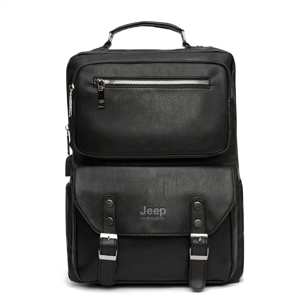 Retro Leather Computer Backpack
