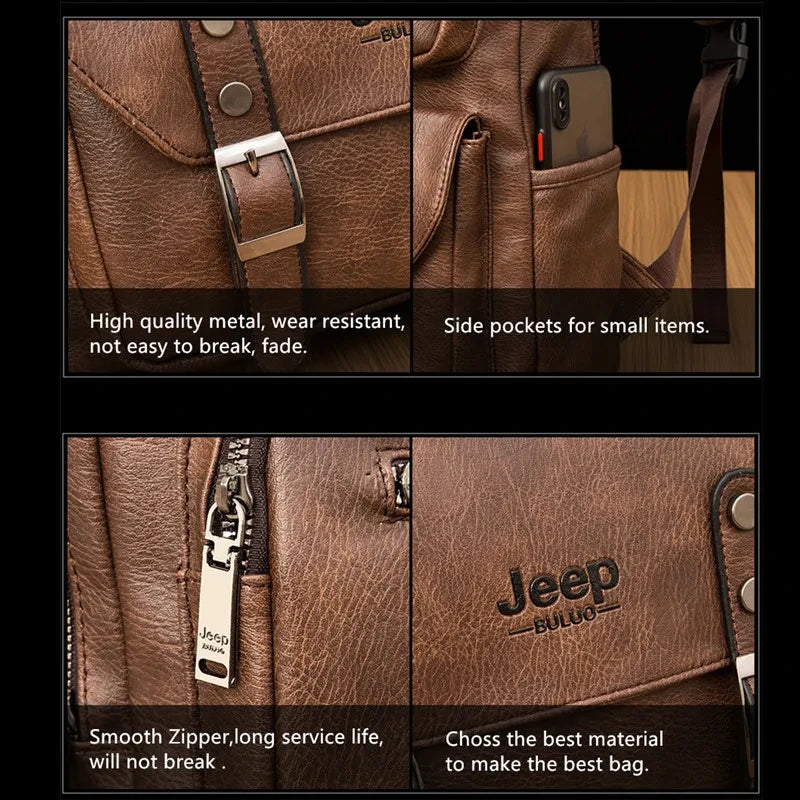 Retro Leather Computer Backpack