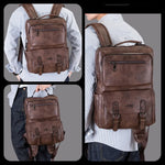Retro Leather Computer Backpack