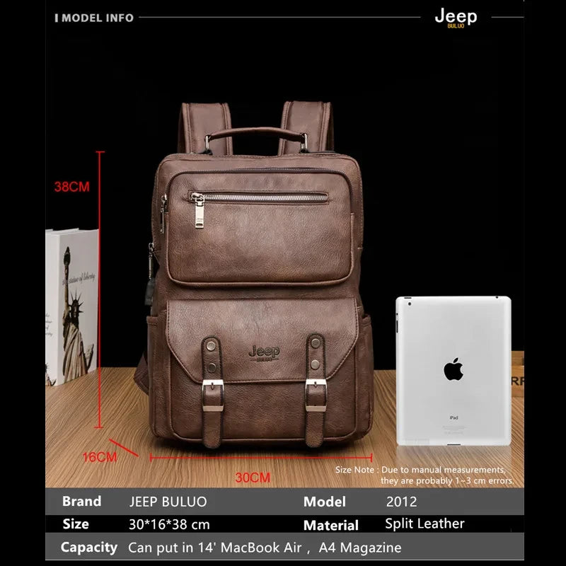 Retro Leather Computer Backpack