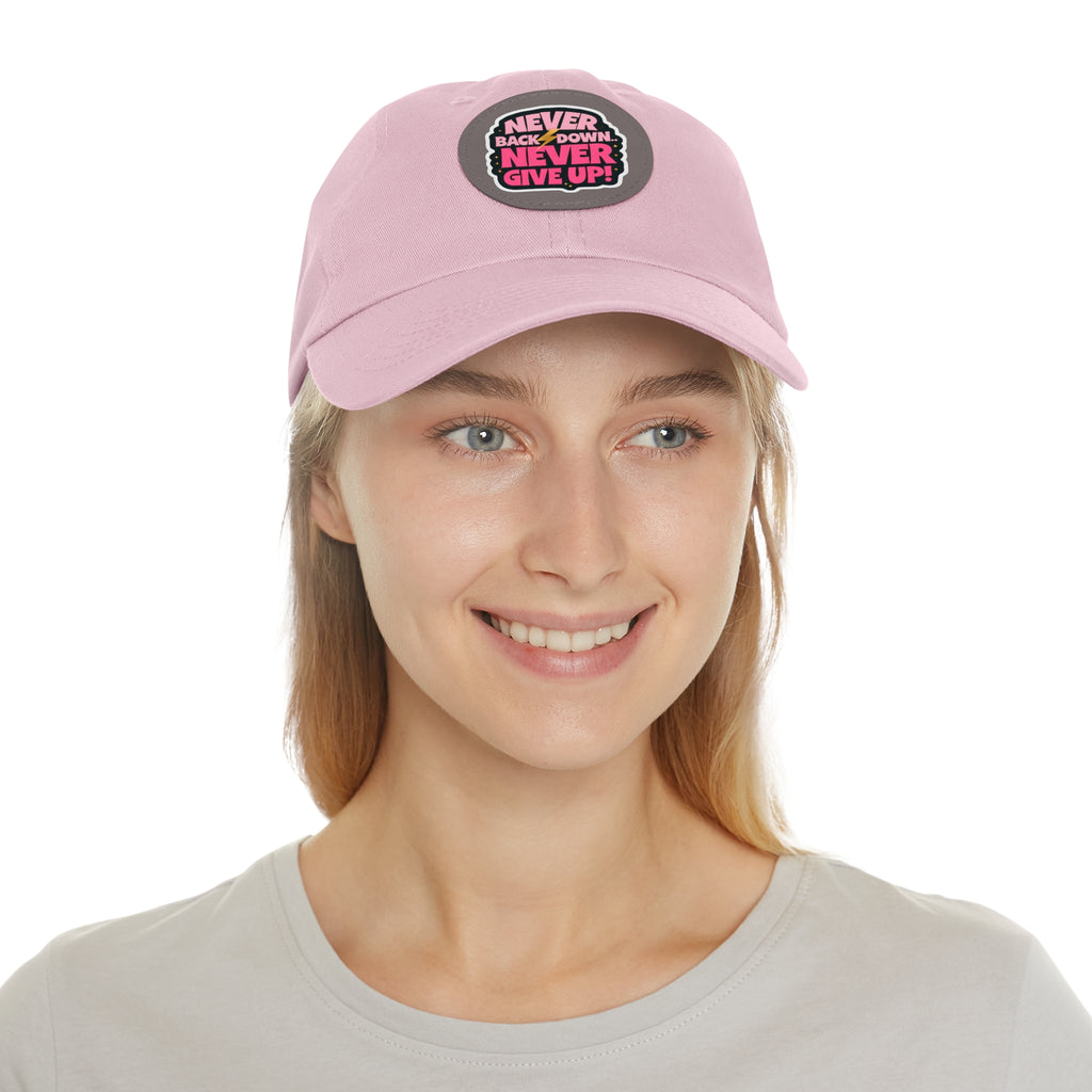Stylish Dad Hat - Inspirational Leather Patch, Perfect Gift for Dads, Motivational Cap, Everyday Wear, Casual Style
